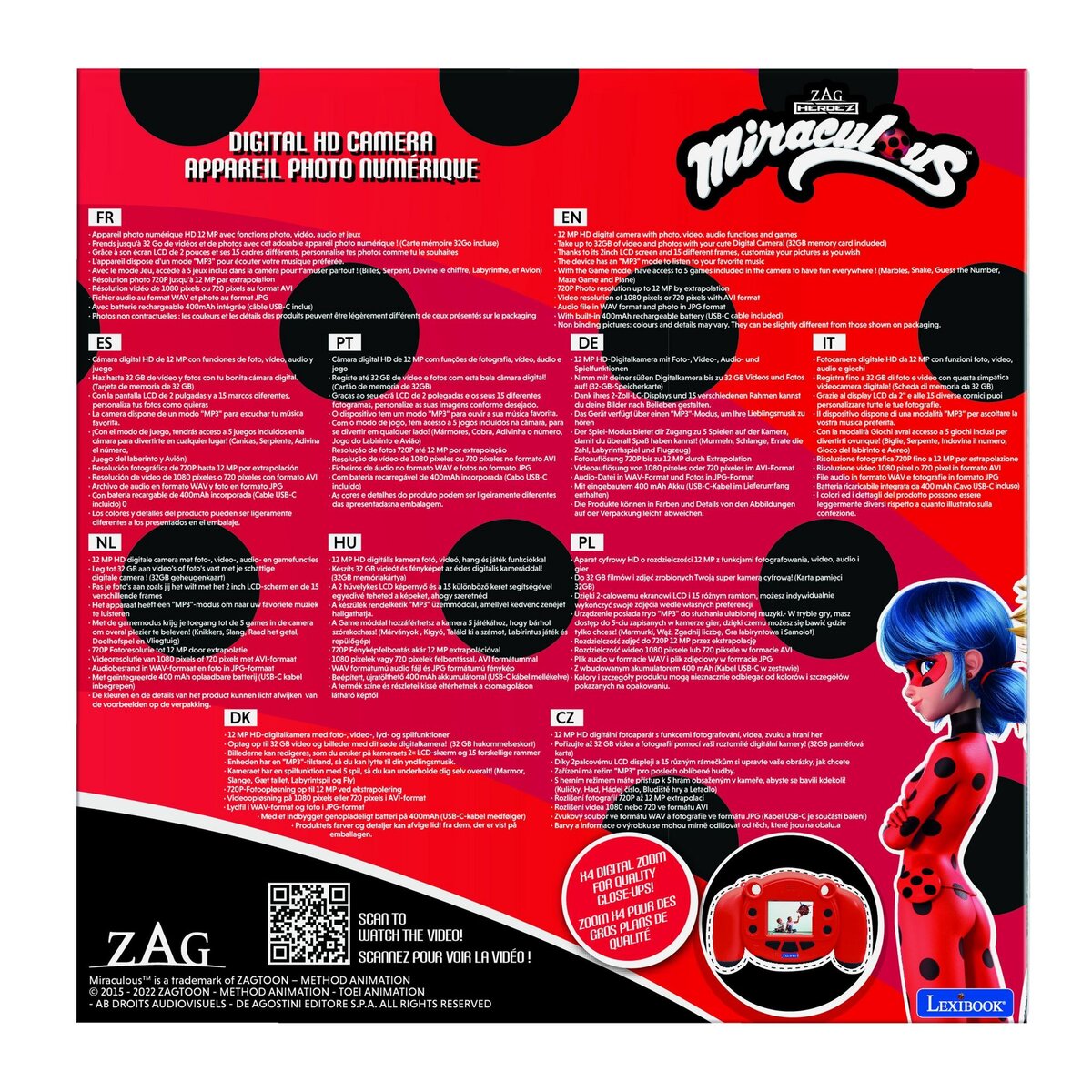 Lexibook Starcam  Appareil photo numérique HD Miraculous