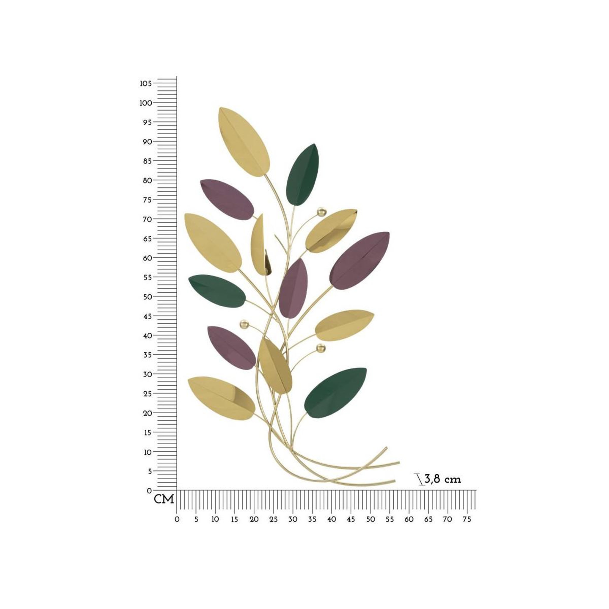 Voir la diapositive 6 : Paris Prix Déco murale feuilles  colorful  59cm multicolore