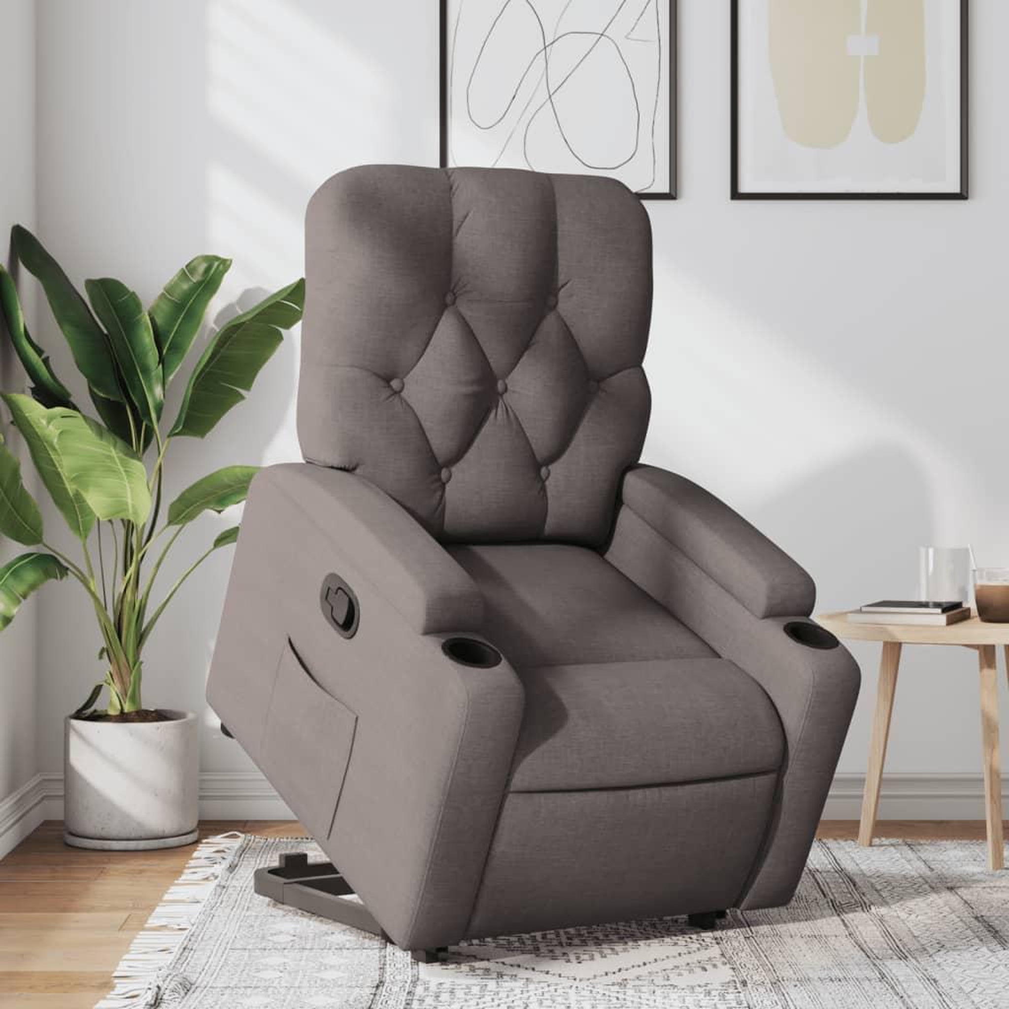 VIDAXL Fauteuil inclinable taupe tissu