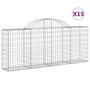 Voir la diapositive 2 : VIDAXL Paniers a gabions arques 15 pcs 200x30x80/100 cm Fer galvanise