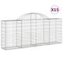 Voir la diapositive 2 : VIDAXL Paniers a gabions arques 15 pcs 200x30x80/100 cm Fer galvanise