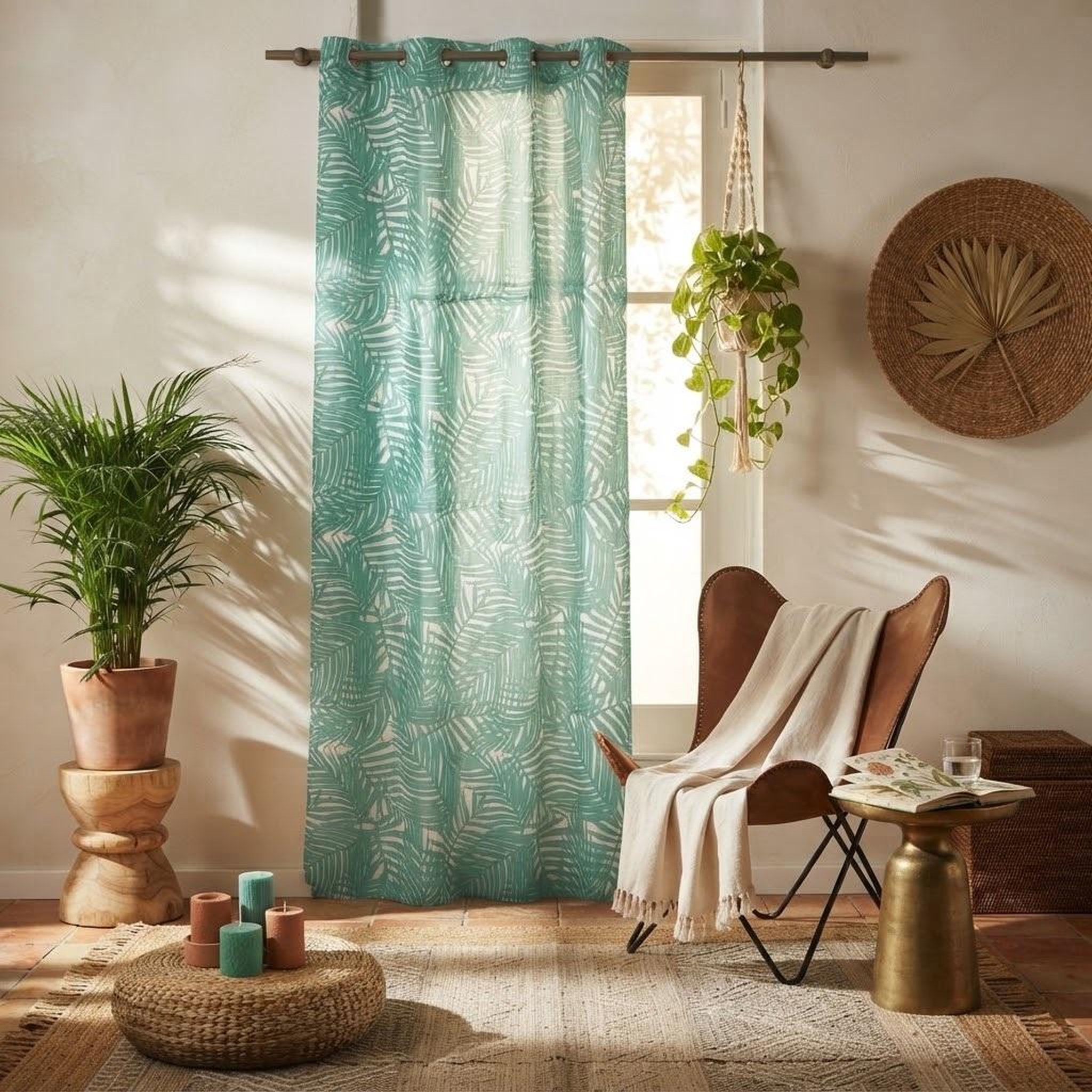 Voir la diapositive 2 : Eden Voilage a oeillets eucalys design et moderne