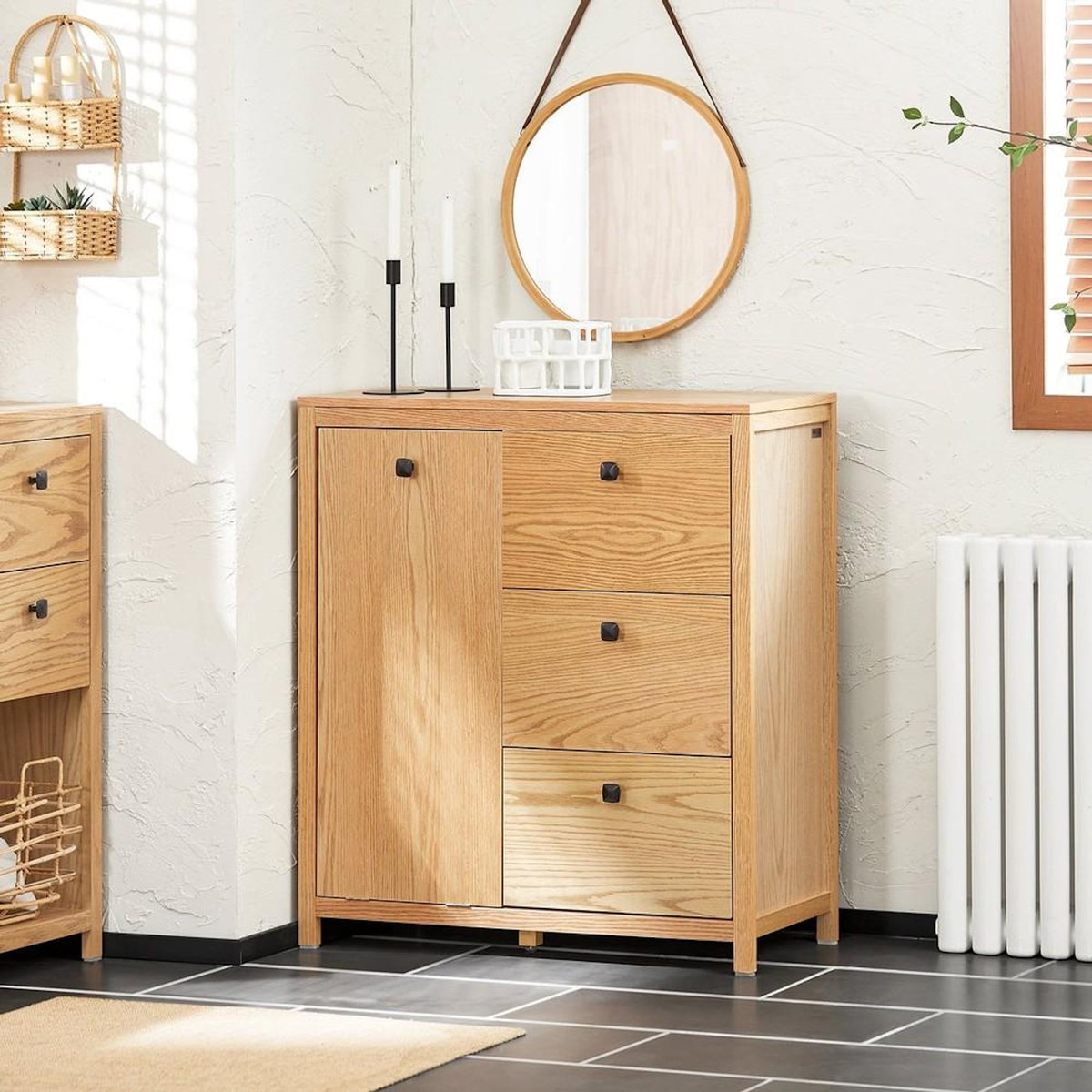 SOBUY SoBuy - Colonne De Salle De Bain à 3 tiroirs - Nordique - BZR97