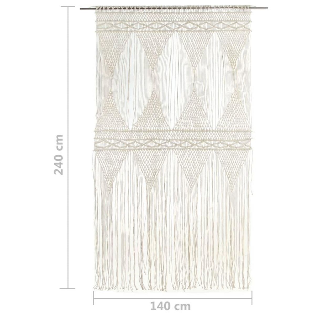 VIDAXL Rideau en macrame 140x240 cm Coton