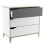 Voir la diapositive 4 : Demeyere Commode 2 + 1 tiroirs - GENIUS - Blanc et Gris - 78,3 x 42,6 x 75,9 cm - DEMEYERE