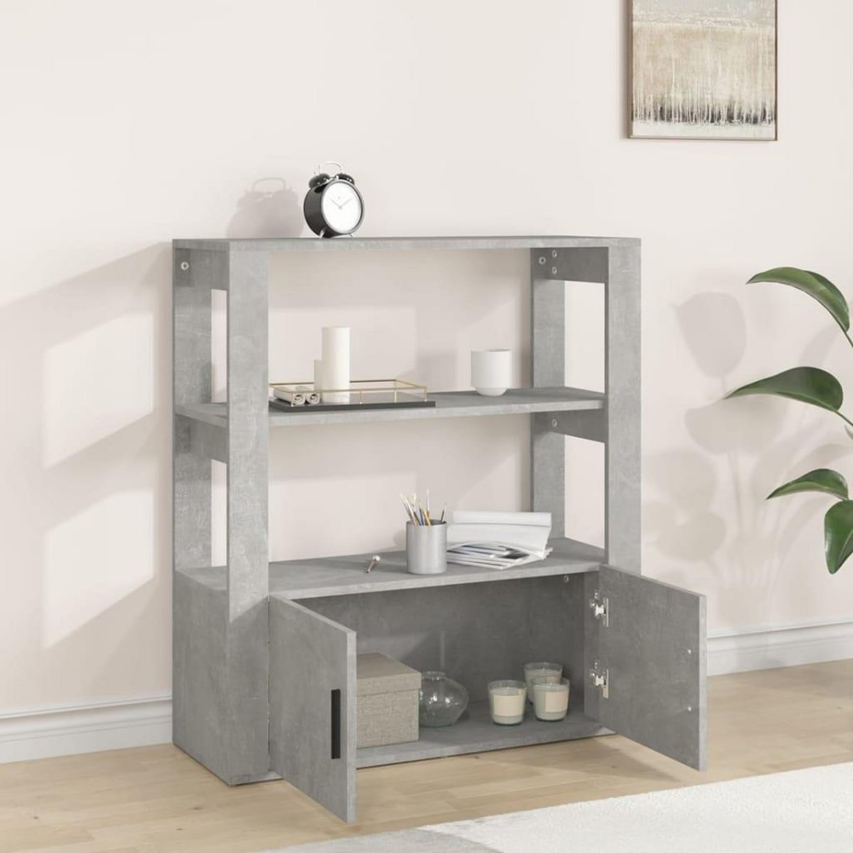 VIDAXL Buffet Gris beton 80x30x90 cm Bois d'ingenierie