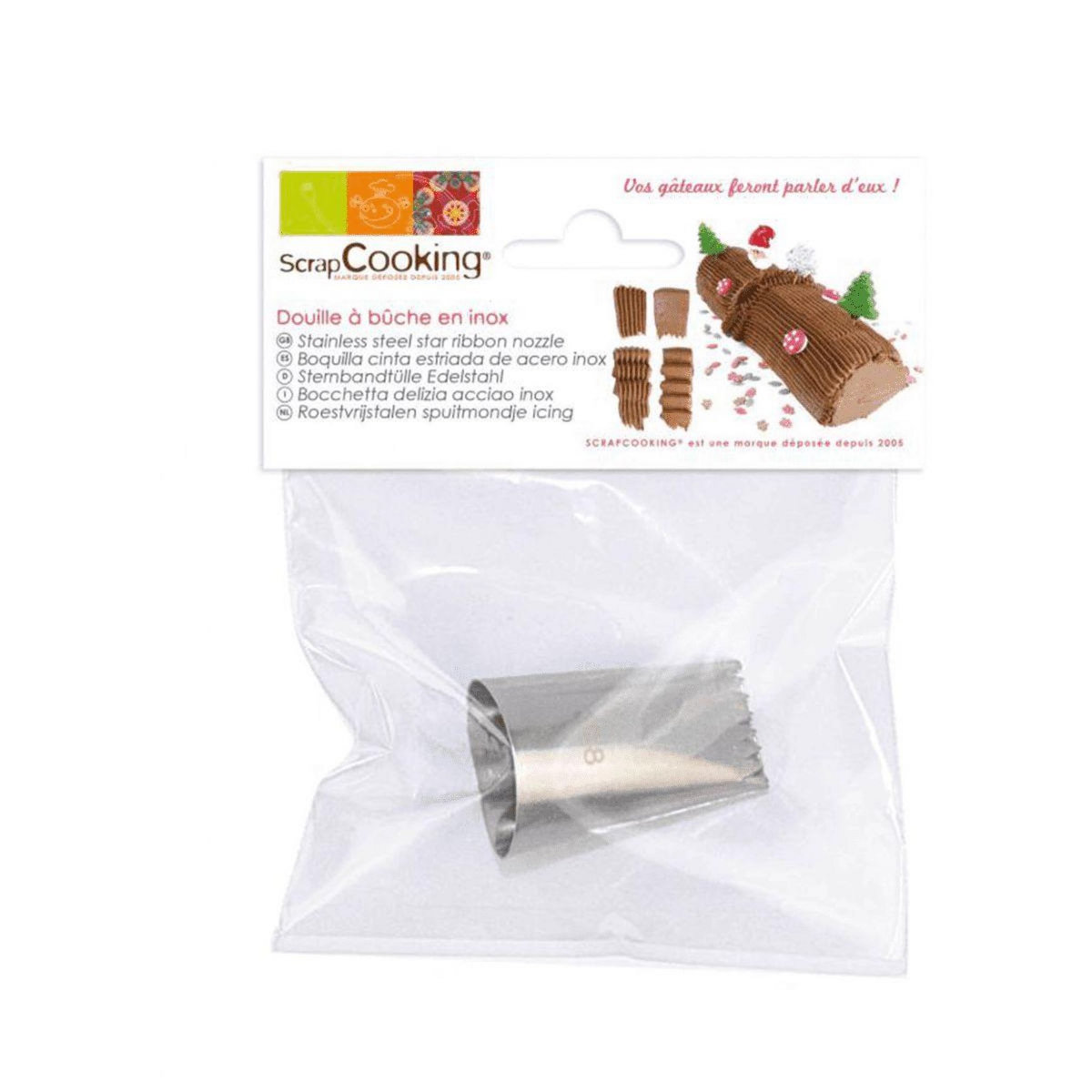 SCRAPCOOKING Douille à pâtisserie a buche en inox