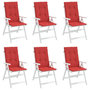 Voir la diapositive 4 : VIDAXL Coussins de chaise de jardin dossier haut lot de 6 rouge tissu