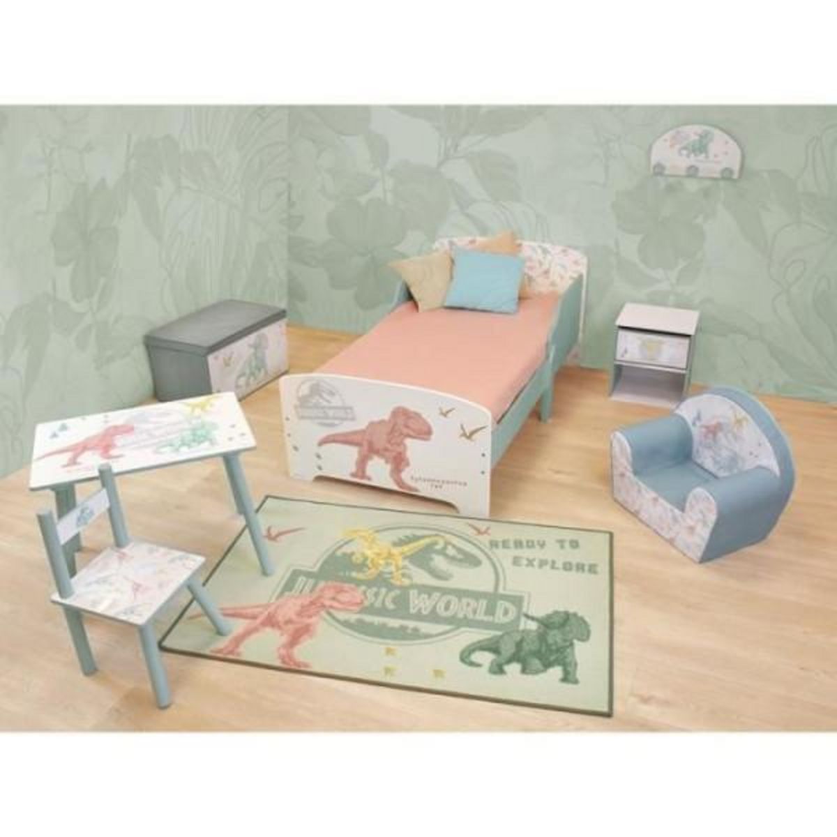 Fun House Chevet avec tiroir Dinosaures - Jurassic Word - FUN HOUSE - H.36 X L.33 X P.30 cm