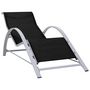 Voir la diapositive 4 : VIDAXL Chaises longues lot de 2 avec table aluminium noir