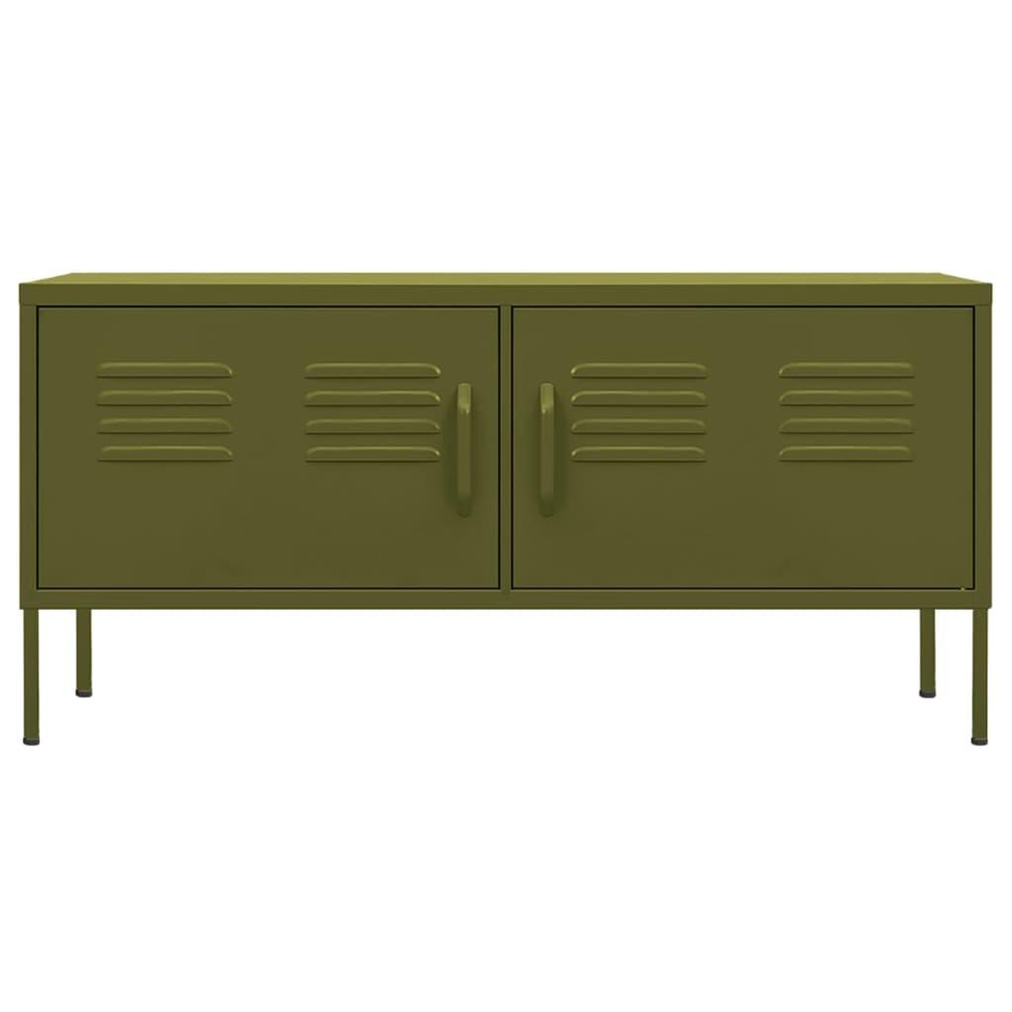 Voir la diapositive 3 : VIDAXL Meuble TV Vert olive 105x35x50 cm Acier