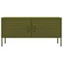 Voir la diapositive 3 : VIDAXL Meuble TV Vert olive 105x35x50 cm Acier
