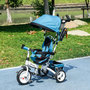 Voir la diapositive 2 : HOMCOM Tricycle enfant évolutif pare-soleil pliable canne télescopique amovible acier bleu