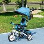 Voir la diapositive 2 : HOMCOM Tricycle enfant évolutif pare-soleil pliable canne télescopique amovible acier bleu