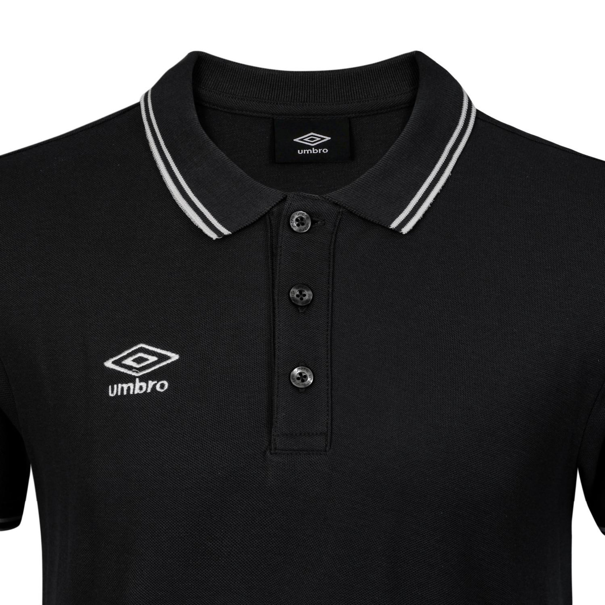 Voir la diapositive 2 : UMBRO Polo homme bicolore en coton pique avec logo brodé 802210
