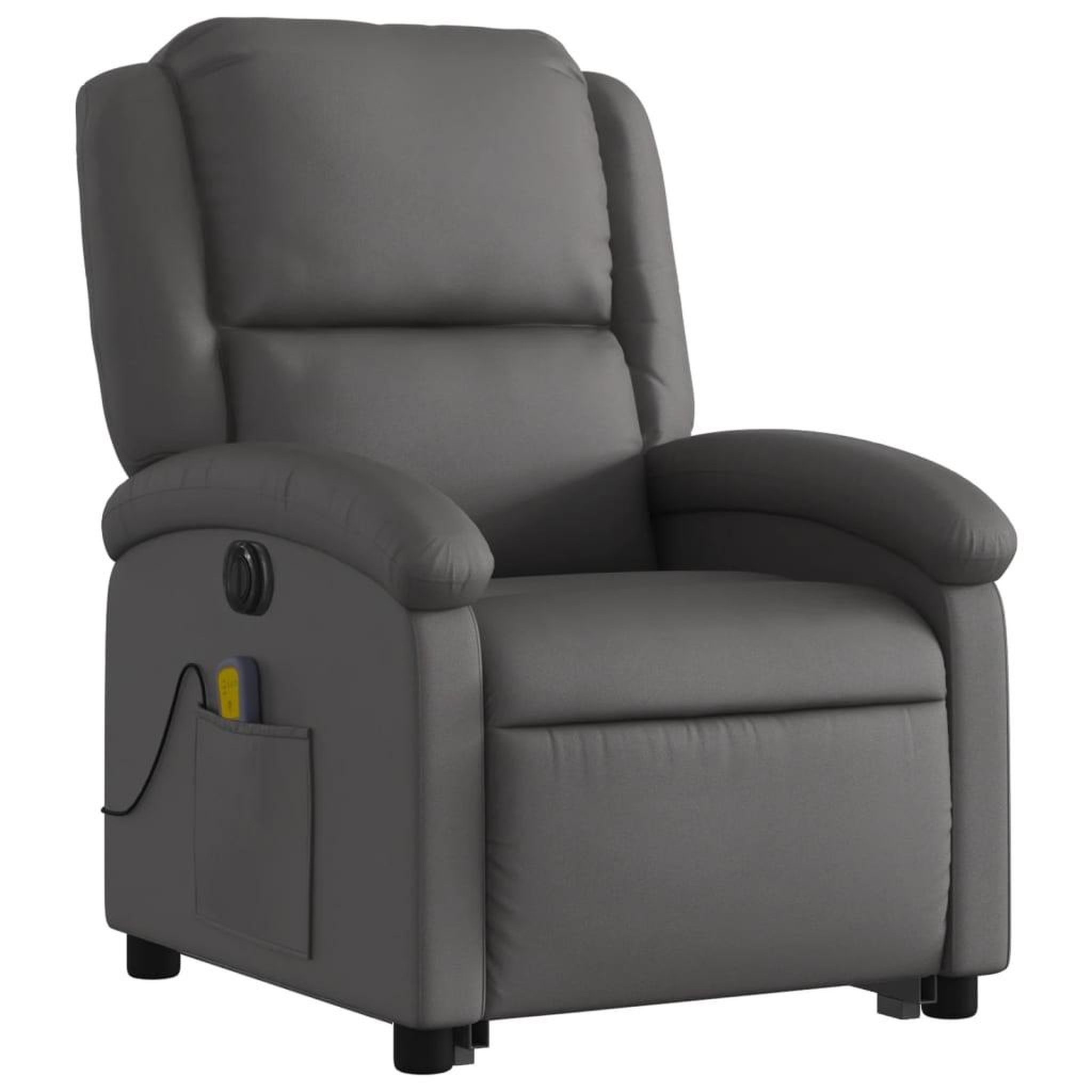 Voir la diapositive 4 : VIDAXL Fauteuil inclinable de massage electrique gris cuir veritable