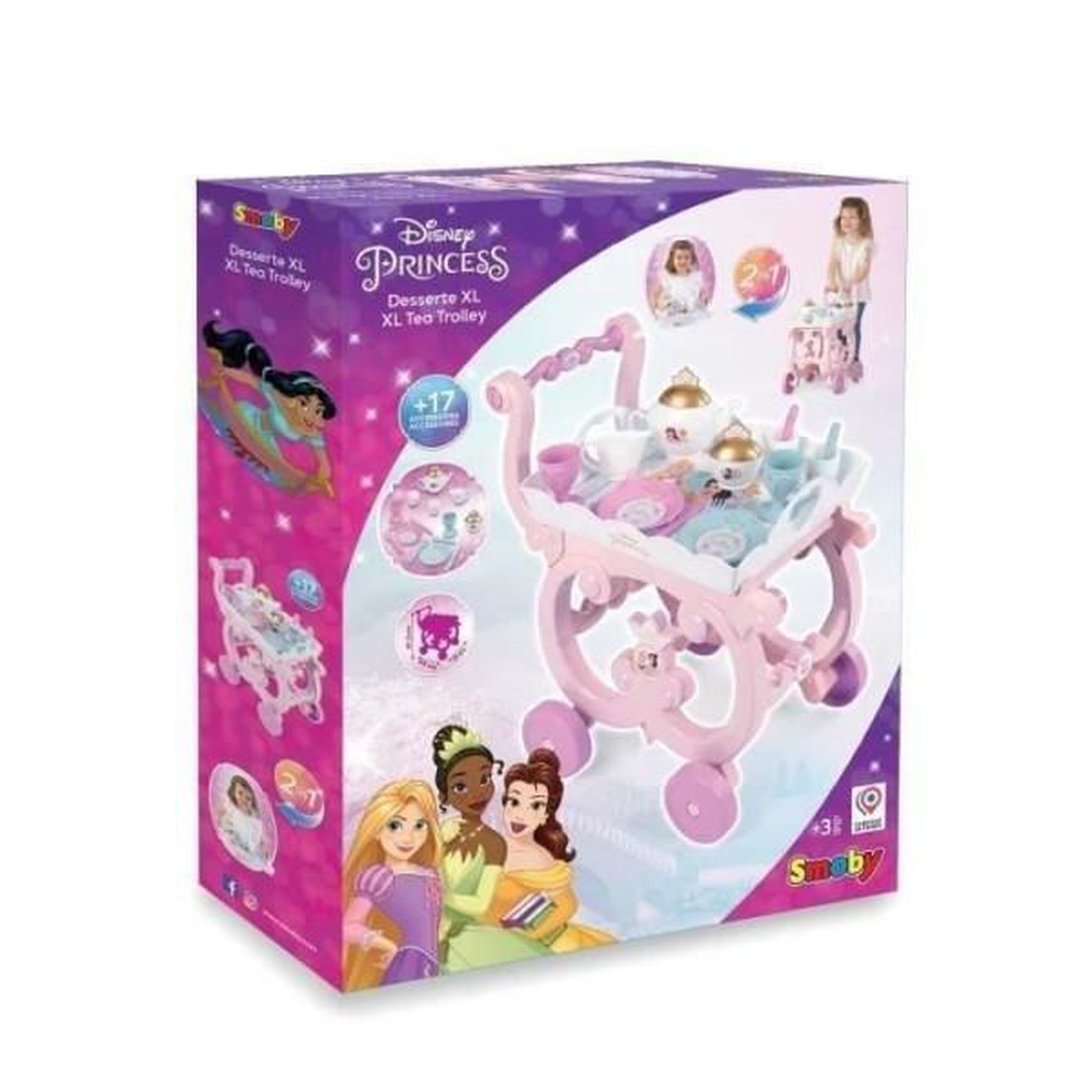 Voir la diapositive 2 : SMOBY Desserte XL Disney Princess - Smoby - Mixte - Rose - 17 accessoires inclus - Enfant - Des 3 Ans