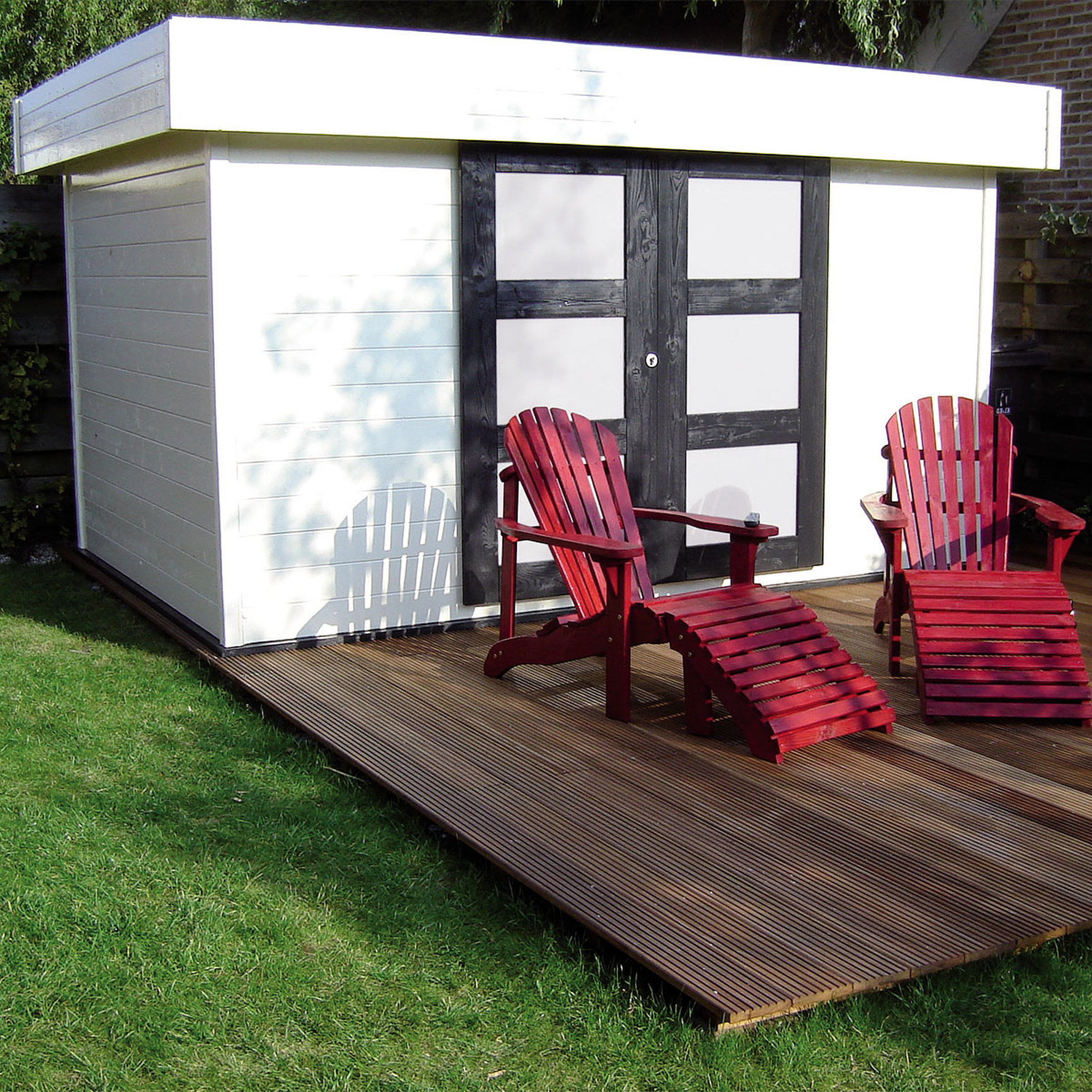 Voir la diapositive 1 : SOLID SUPERIA Abri chalet de jardin bois - portes coulissantes - 11,38m² - MALMO2