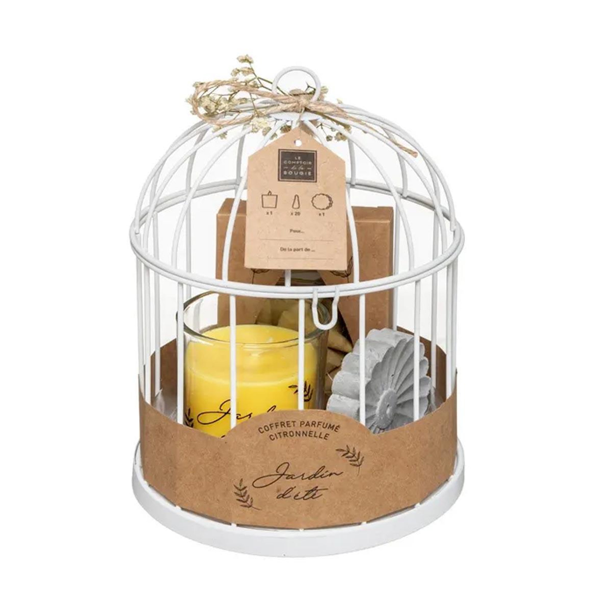 COMPTOIR DE LA BOUGIE Coffret de fragrances  cage  20cm citronnelle