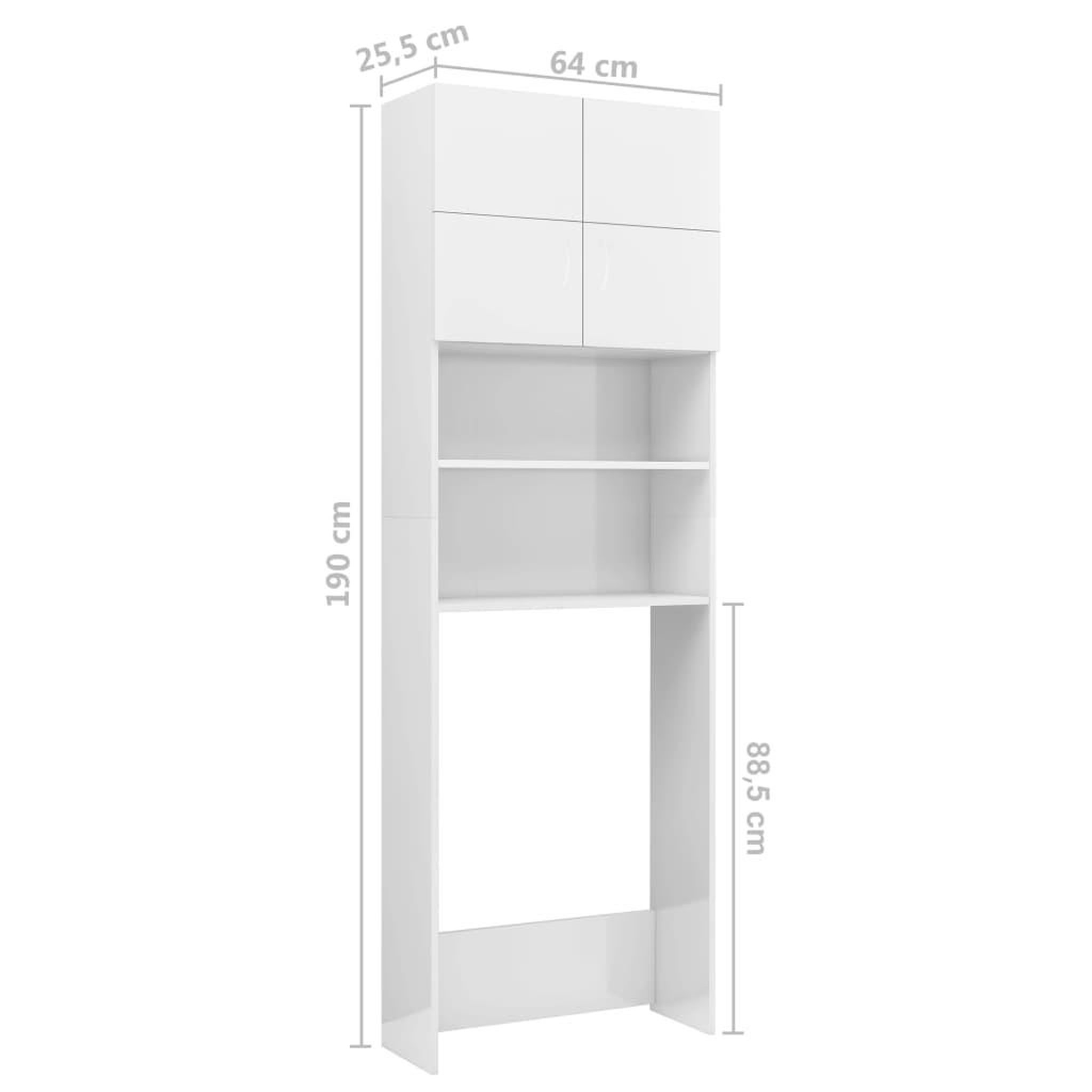 Voir la diapositive 6 : VIDAXL Meuble de machine a laver Blanc 64x25,5x190cm Bois d'ingenierie