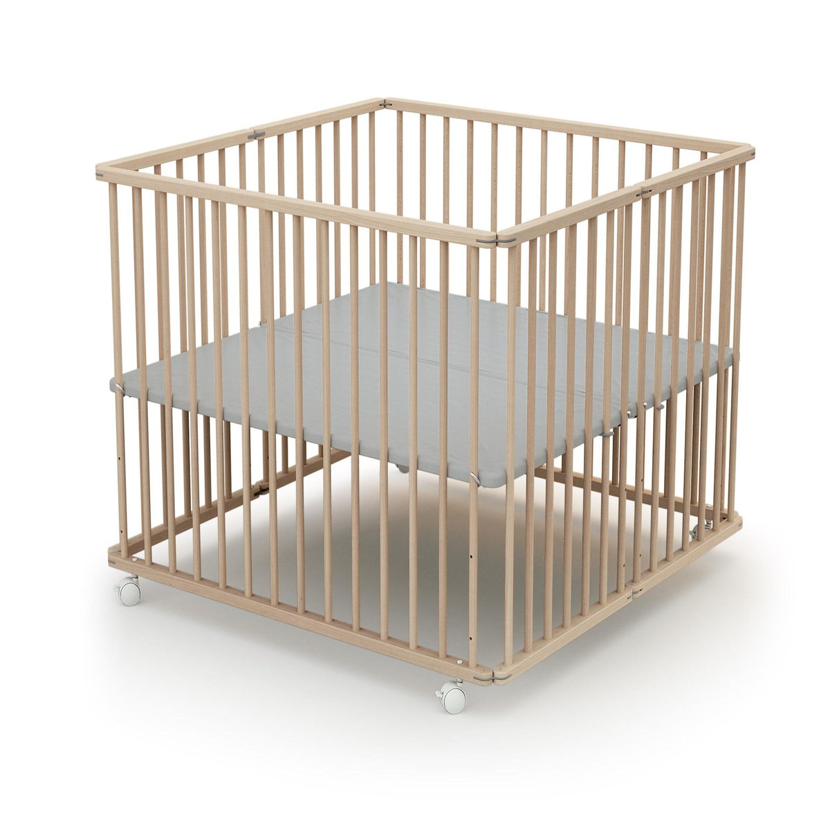 WEBABY Parc bébé pliant en bois 100 x 100 cm