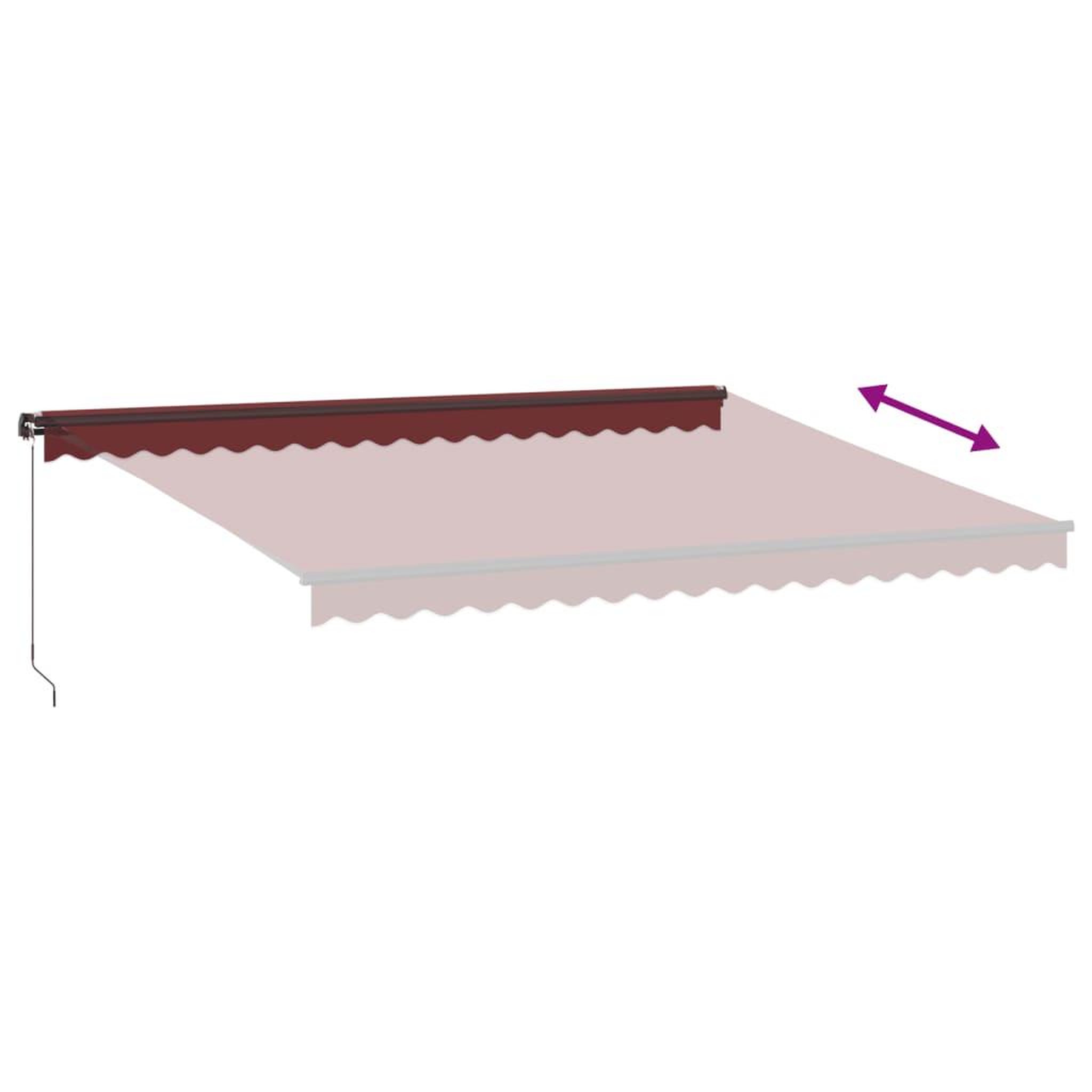 Voir la diapositive 5 : VIDAXL Auvent manuel retractable bordeaux 450x350 cm