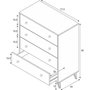 Voir la diapositive 5 : CALICOSY Commode - Sweet - 4 tiroirs - Blanc - 95 x 77.5 x 40 cm