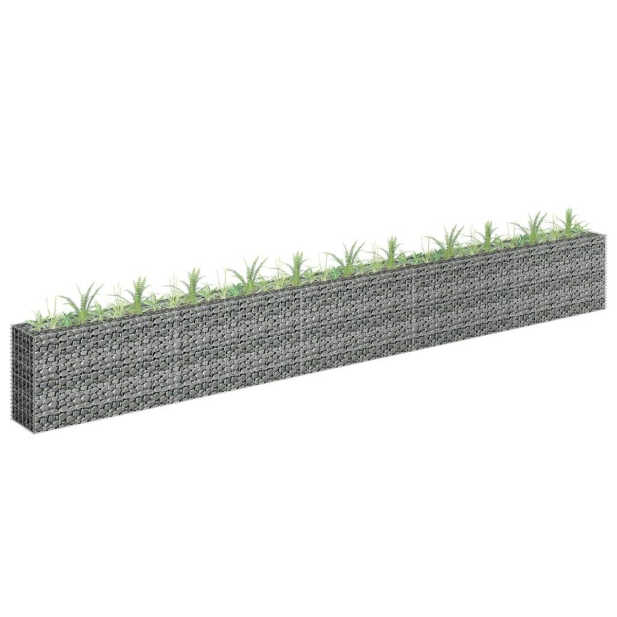 VIDAXL Lit sureleve a gabion Acier galvanise 450x30x60 cm