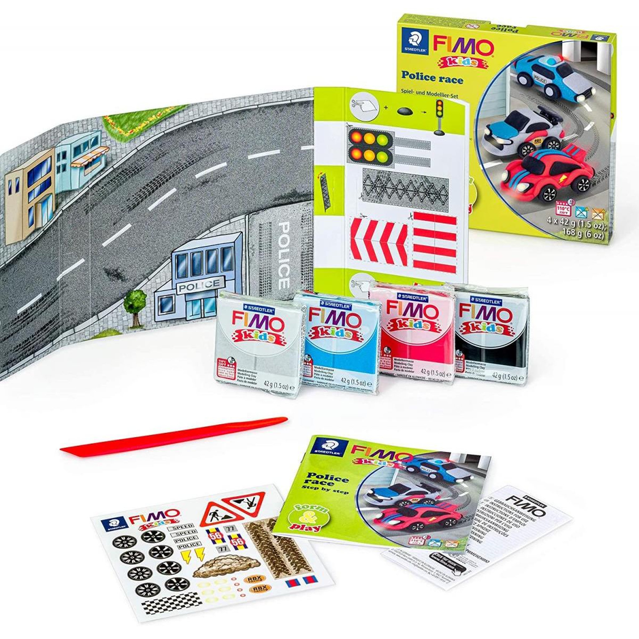 Voir la diapositive 2 : Fimo Kit  Kids Course de police