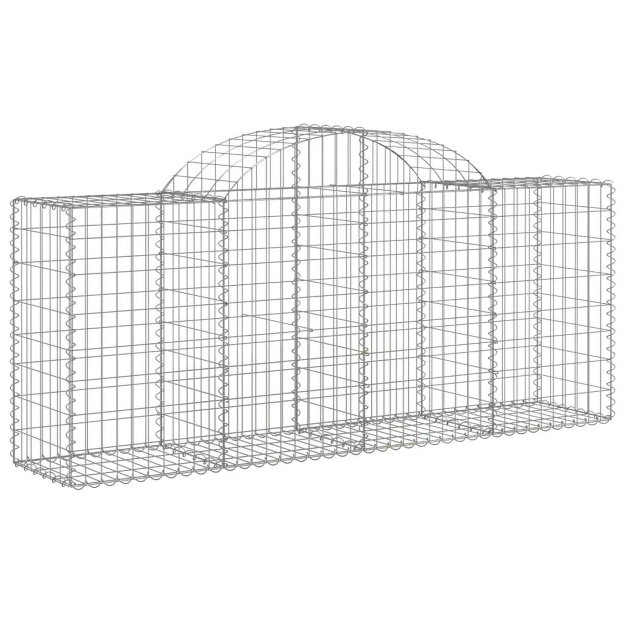 Voir la diapositive 3 : VIDAXL Paniers a gabions arques 11 pcs 200x50x80/100 cm Fer galvanise