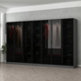 Voir la diapositive 6 : CONCEPT USINE Dressing avec étagères et penderies - 21 espaces de stockage - 315 X 210 X 52 cm MONTMARTRE