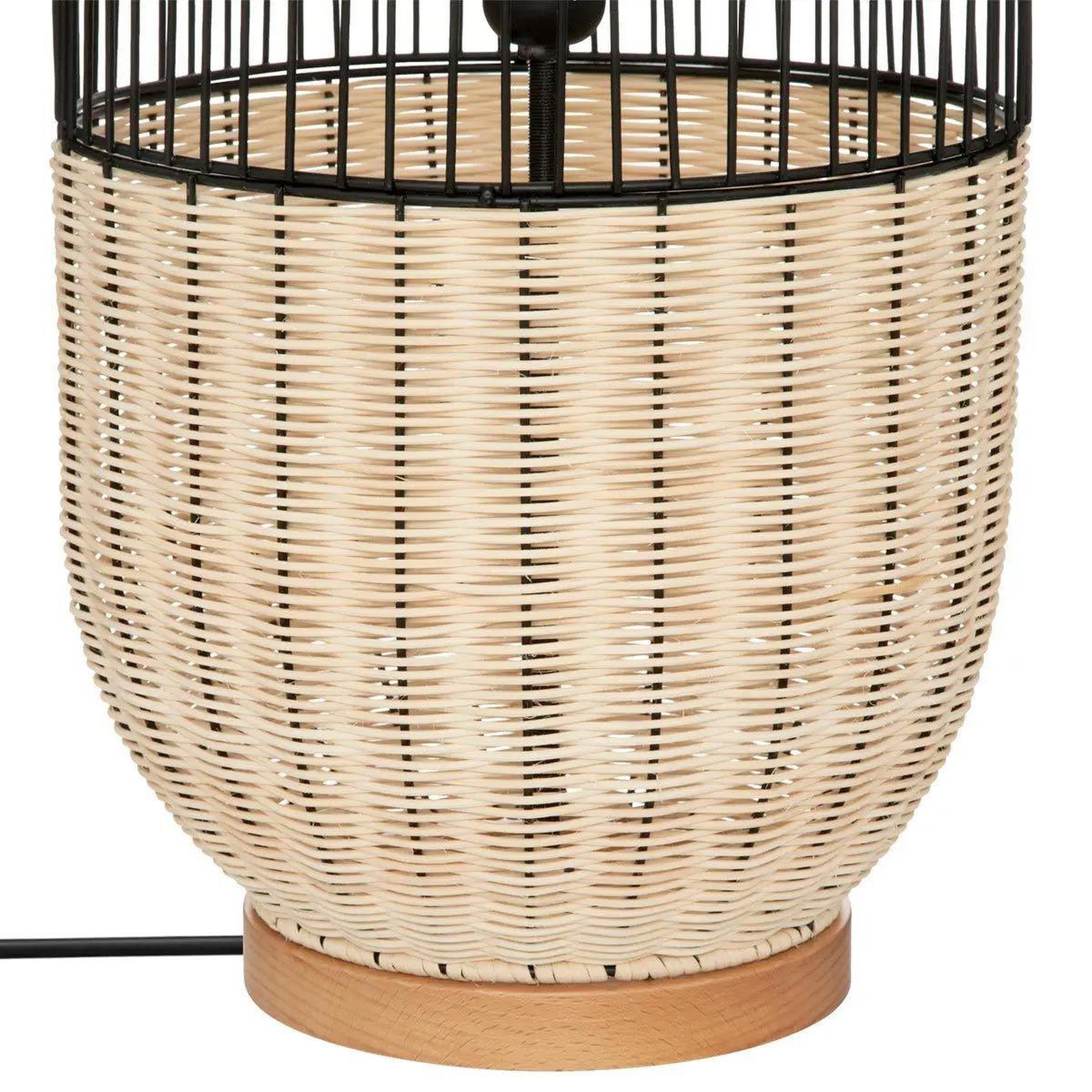 Voir la diapositive 2 : ATMOSPHERA Lampadaire design  anea  95cm noir & naturel