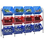 VIDAXL Etagere de rangement pour 12 caisses Argente 190x33x116cm Acier