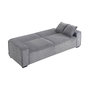 Voir la diapositive 6 : SWEEEK Canapé convertible 3 places gris clair velours côtelé L 231 x P 96.5 x H 80cm