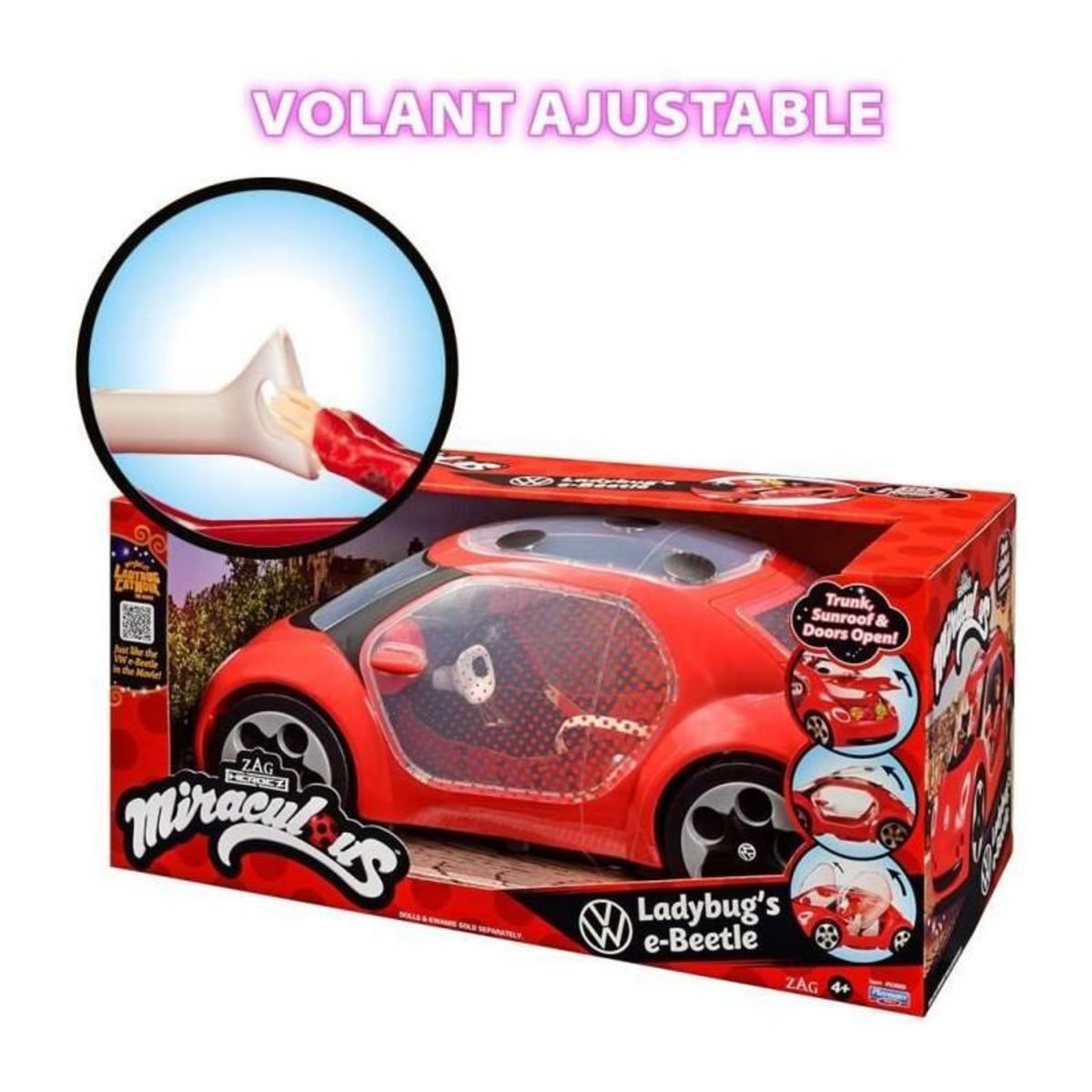 BANDAI Bandai – Voiture Miraculous Ladybug - Volkswagen e-Beetle de Ladybug – Film Miraculous - P50669