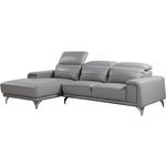 Habitat et Jardin Canapé d'angle cuir reconstitué et PVC  Leicester  - 4 places - Gris clair - Angle gauche