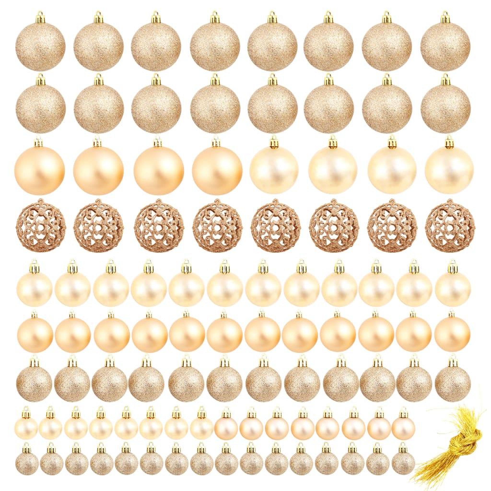 Voir la diapositive 2 : VIDAXL Ensemble de boules de Noël 100 pcs 3/4/6 cm Rose/Dore