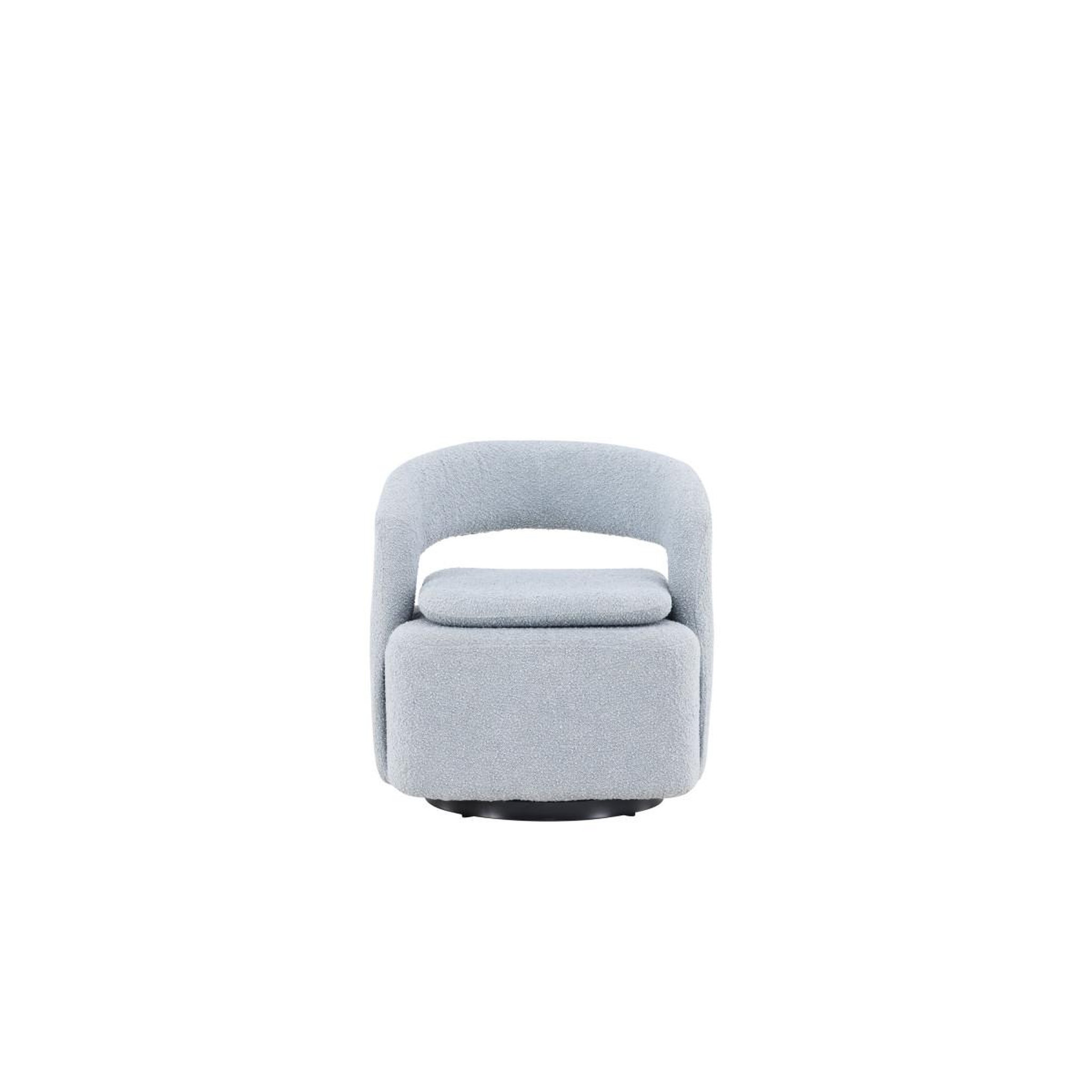 Voir la diapositive 2 : Paris Prix Fauteuil design bouclette  laurel  75cm bleu clair