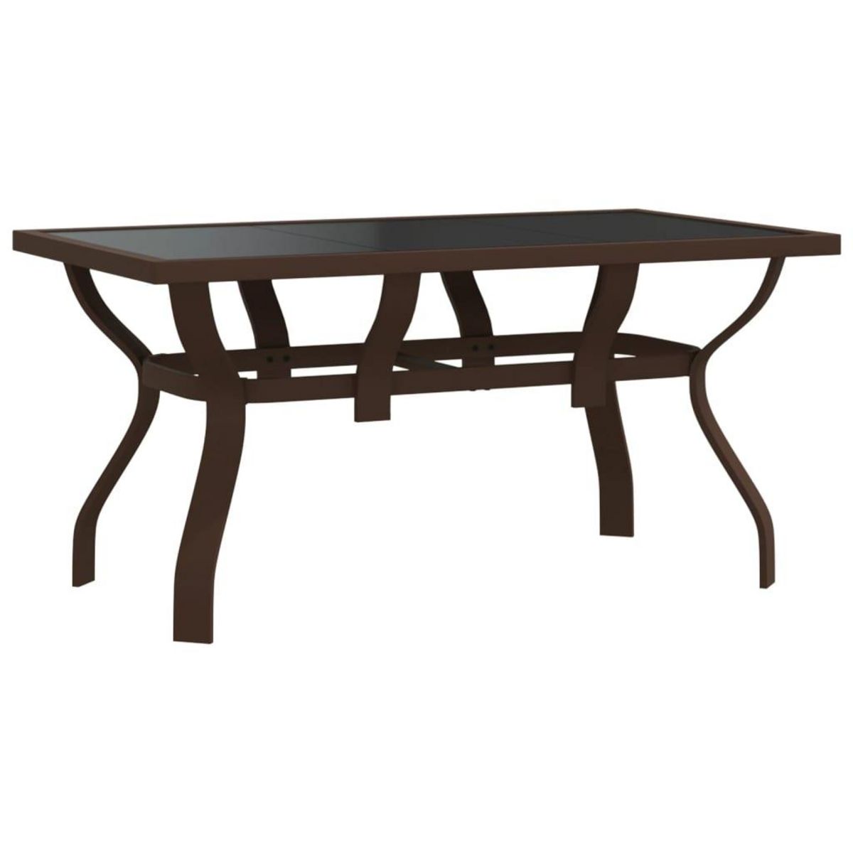 VIDAXL Table de jardin Marron et noir 140x70x70 cm Acier et verre