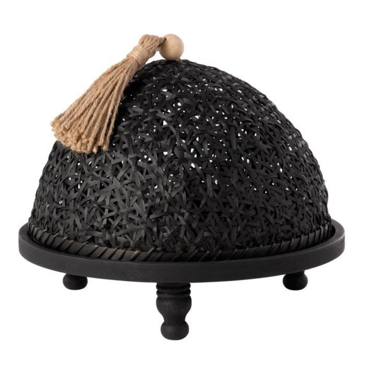 Paris Prix Cloche Alimentaire Avec Plateau  Bois  30cm Noir