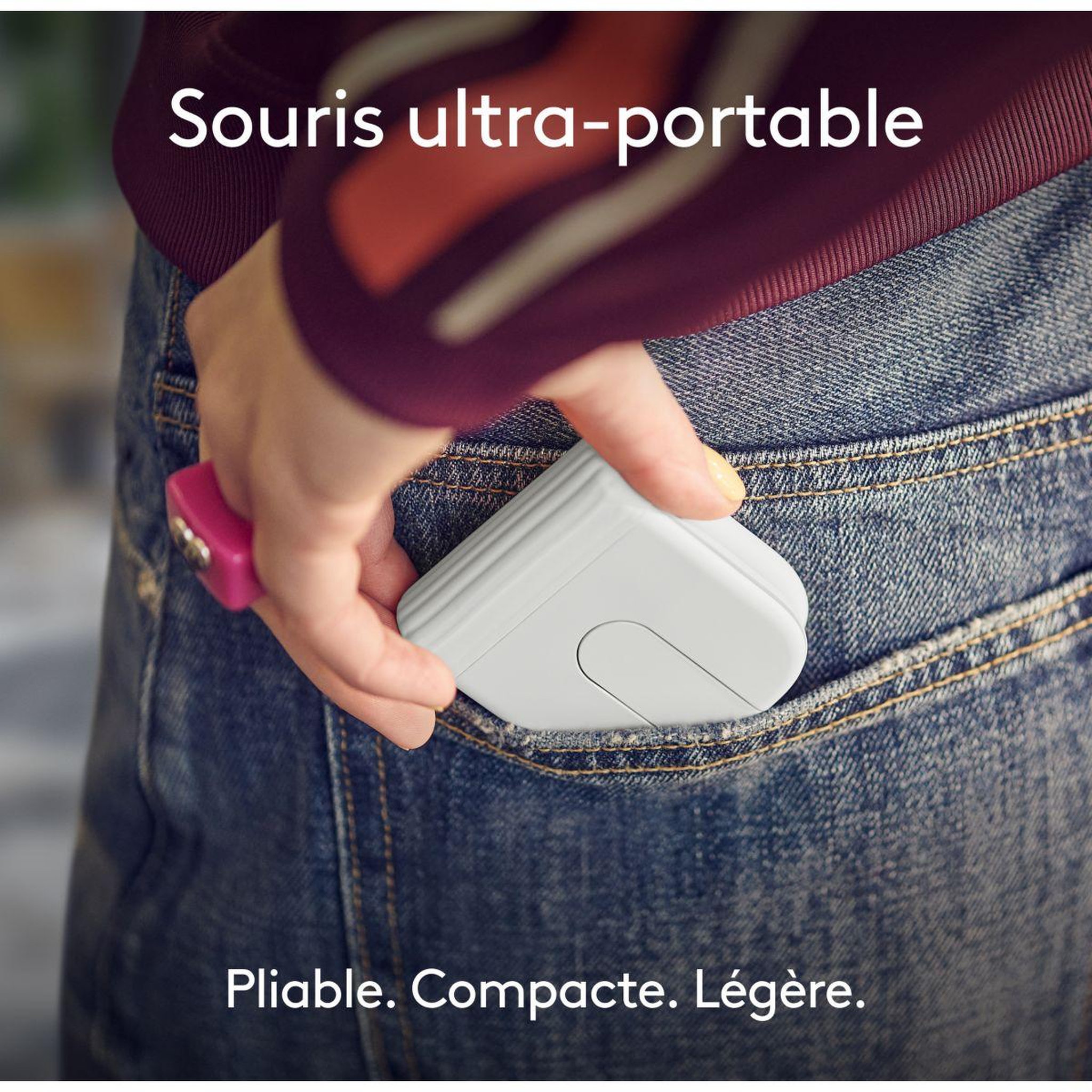 Voir la diapositive 2 : Logitech Souris sans fil Mobi Fold Off White