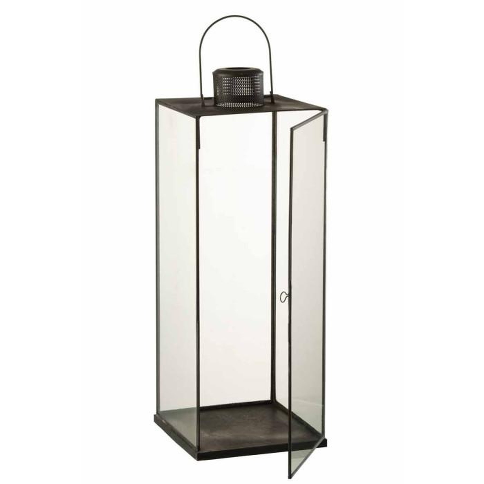 Voir la diapositive 2 : Paris Prix Lanterne Design en Verre  Filona  50cm Bronze
