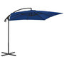 Voir la diapositive 3 : VIDAXL Parasol de jardin en porte-a-faux avec mat en acier azure