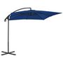 Voir la diapositive 3 : VIDAXL Parasol de jardin en porte-a-faux avec mat en acier azure