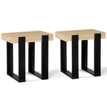 ID MARKET Lot de 2 tables de chevet PHOENIX tables d'appoint bois et noir