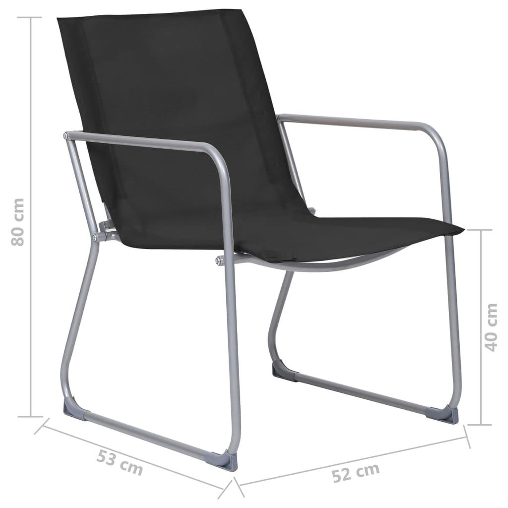 Voir la diapositive 6 : VIDAXL Salon de jardin 4 pcs tissu et acier noir