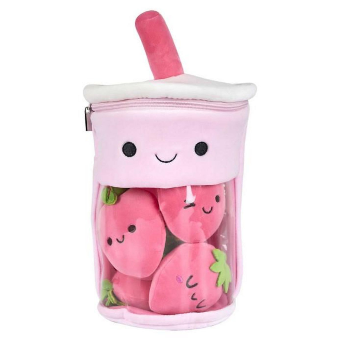 Paris Prix Peluche Enfant Bubble Tea Fraise  Kawaii  27cm Rose