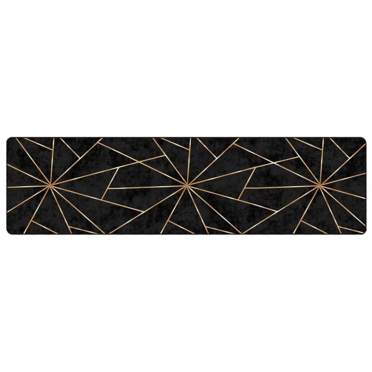 VIDAXL Tapis lavable noir et dore 80x300 cm antiderapant