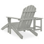 Voir la diapositive 4 : VIDAXL Chaise de jardin Adirondack avec pouf et table Sapin Gris