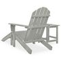 Voir la diapositive 4 : VIDAXL Chaise de jardin Adirondack avec pouf et table Sapin Gris